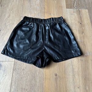 Steve Madden High Waist Black Leather Shorts- NEW W/ TAGS